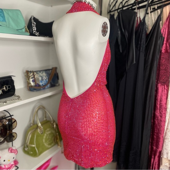 rhinestone cowl neck dress - Picture 6 of 8